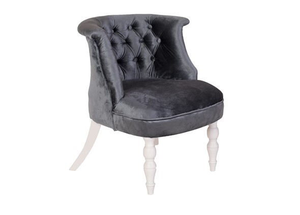 Кресло Бархат (серый бархат/белая эмаль) в Вологде - изображение