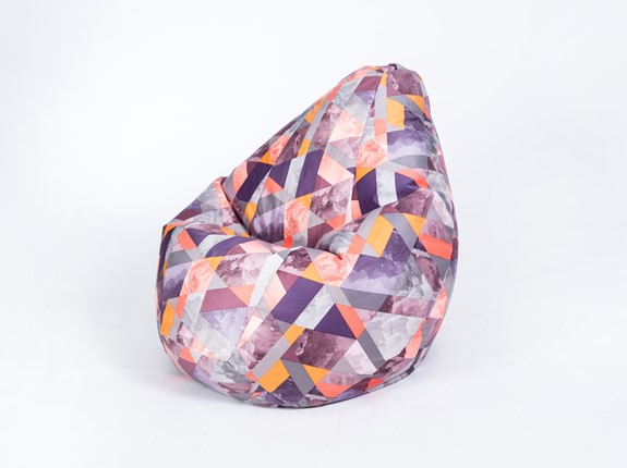 Кресло-мешок Груша малое, велюр принт, сноу манго в Вологде - изображение