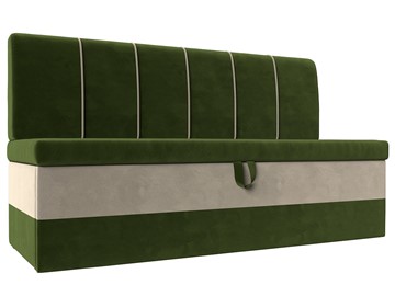 Кухонный прямой диван Энигма, Зеленый/Бежевый (Микровельвет) в Вологде
