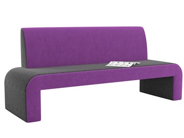 Кухонный прямой диван Кармен, Черный/Фиолетовый (микровельвет) в Вологде