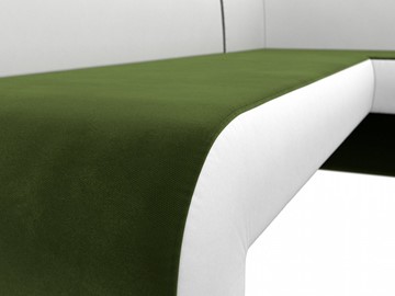 Кухонный диван Кармен угловой, Зеленый/Белый (микровельвет/экокожа) в Вологде - предосмотр 4