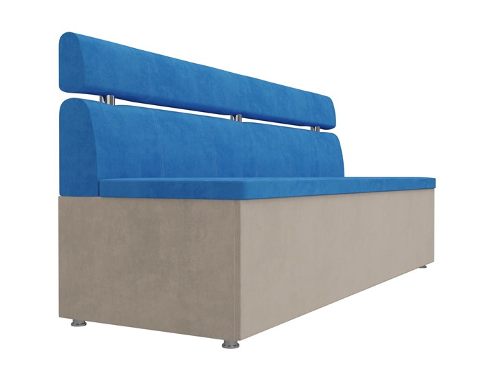 Кухонный прямой диван Классик, Голубой/Бежевый (велюр) в Вологде - изображение 4