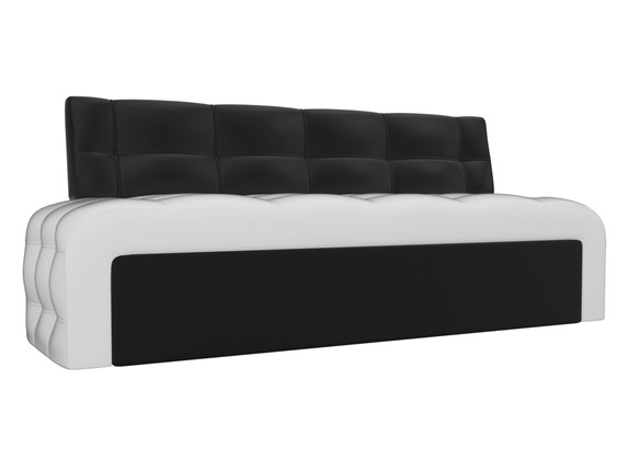 Раскладной кухонный диван Люксор, Белый/Черный (экокожа) в Вологде - изображение