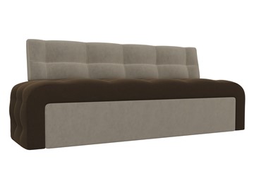 Кухонный прямой диван Люксор, Коричневый/Бежевый (микровельвет) в Вологде
