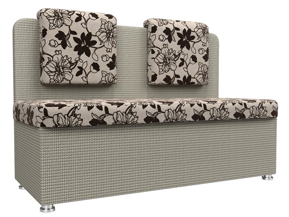 Кухонный прямой диван Маккон 2-х местный, Цветы/Корфу 02 (рогожка) в Вологде - изображение