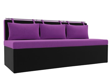 Раскладной кухонный диван Метро, Фиолетовый/Черный (микровельвет) в Вологде