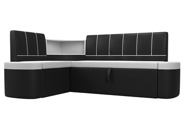 Раскладной кухонный диван Тефида, Белый\Черный (Экокожа) в Вологде