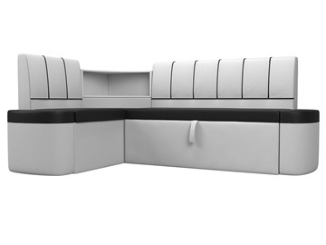 Раскладной кухонный диван Тефида, Черный\Белый (Экокожа) в Вологде - предосмотр