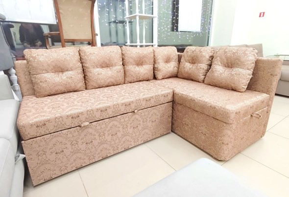 Кухонный угловой диван Яшма 1 ДУ Весь в ткани Жаккард AFINA 06 в Вологде - изображение