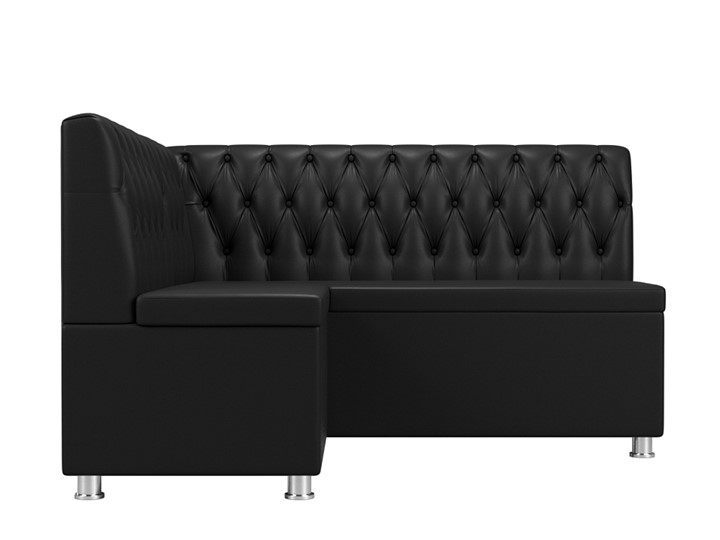 Кухонный угловой диван Мирта, Черный (Экокожа) в Вологде - изображение 1