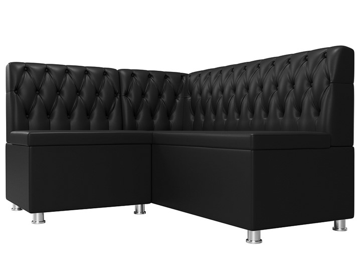 Кухонный угловой диван Мирта, Черный (Экокожа) в Вологде - изображение 2