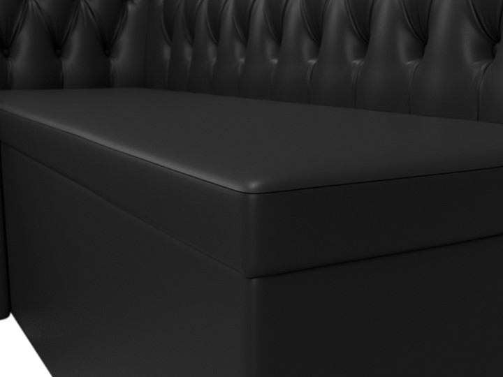 Кухонный угловой диван Мирта, Черный (Экокожа) в Вологде - изображение 3