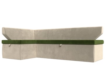 Угловой кухонный диван Омура, Зеленый\Бежевый (Микровельвет) в Вологде - предосмотр