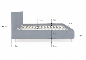 Кровать двуспальная Alma 200х200 с основанием в Вологде - предосмотр 3