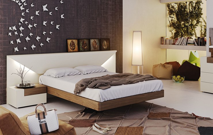 Спальная кровать Elena с подсветкой (180x200) в Вологде - изображение 1
