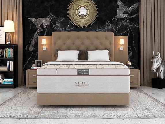Кровать 2-х спальная Alliance/Podium M 160х200, Флок (Велсофт Какао) в Вологде - изображение