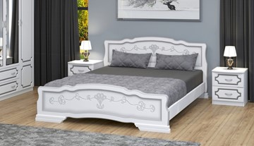 Двуспальная кровать Карина-6 (Белый Жемчуг) 160х200 в Вологде