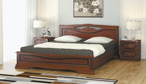Спальная кровать Елена-3 (Орех) 140х200 в Вологде - изображение