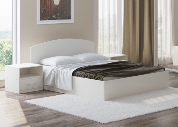 Кровать с механизмом 2-спальная Этюд 140x200, Белый в Вологде - изображение
