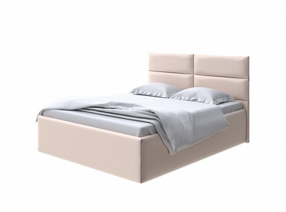 Кровать Clever 200х200 без кроватного основания Экокожа (Бежевый перламутр) в Вологде - изображение