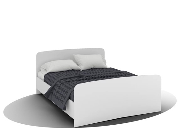 Кровать двуспальная Вега Кр-08 1600 с плоским основанием (Белый древесный) в Вологде - изображение