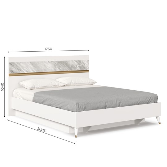 Спальная кровать 1600 Айла ЛД 688.110.000 с подъемным механизмом, Белый/Статуарио, исполнение 1 в Вологде - изображение 6
