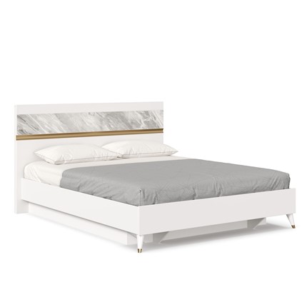 Спальная кровать 1600 Айла ЛД 688.110.000 с подъемным механизмом, Белый/Статуарио, исполнение 1 в Вологде - изображение