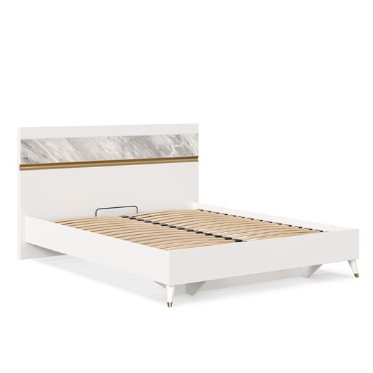 Двуспальная кровать 1600 Айла ЛД 688.120.000 с основанием, Белый/Статуарио, исполнение 1 в Вологде - изображение 3
