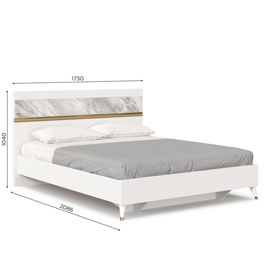 Двуспальная кровать 1600 Айла ЛД 688.120.000 с основанием, Белый/Статуарио, исполнение 1 в Вологде - изображение 4