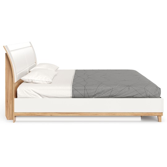 Кровать спальная Бари 1800 с подъёмным механизмом Дуб Золотой/Белый ЛД 698.220 в Вологде - изображение 1
