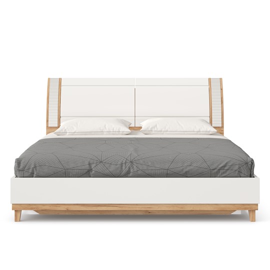 Кровать спальная Бари 1800 с подъёмным механизмом Дуб Золотой/Белый ЛД 698.220 в Вологде - изображение 4