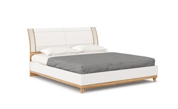 Кровать двуспальная Бари 1800 с кроватным основанием Дуб Золотой/Белый ЛД 698.220 в Вологде