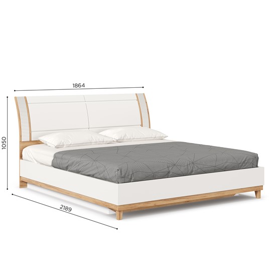 Кровать спальная Бари 1800 с подъёмным механизмом Дуб Золотой/Белый ЛД 698.220 в Вологде - изображение 13