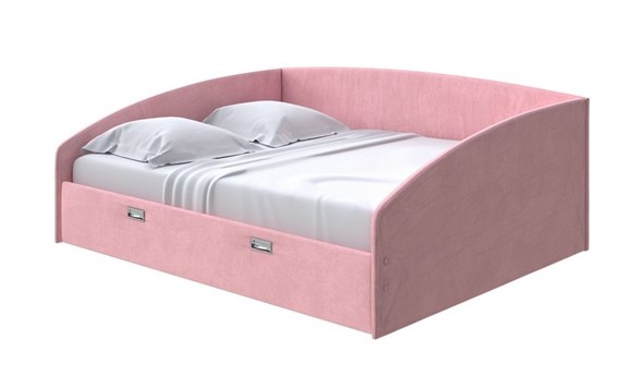 Кровать Bono 160х200, Велюр (Casa Жемчужно-розовый) в Вологде - изображение