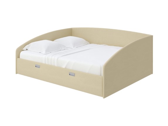 Кровать спальная Bono 160х200, Велюр (Forest 4 Бежевый) в Вологде - изображение