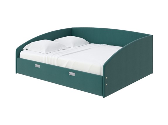 Кровать в спальню Bono 160х200, Велюр (Forest 560 Морская волна) в Вологде - изображение