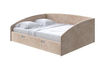 Кровать двуспальная Bono 160х200, Велюр (Лофти Бежевый) в Вологде