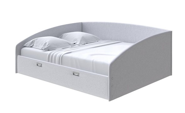 Кровать 2-спальная Bono 160х200, Велюр (Scandi Cotton 7 Серый Камень) в Вологде - изображение