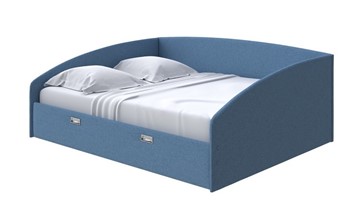 Кровать двуспальная Bono 180х200, Искусственная шерсть (Лама Индиго) в Вологде - предосмотр