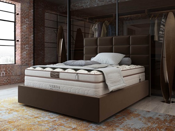 Двуспальная кровать Chocolate Compact/Island M 160х200, Микровелюр (Manhattan Лесной каштан) в Вологде - изображение