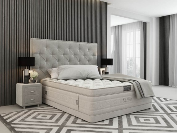 Кровать двуспальная Classic Compact/Basement 180х200, Флок (Велсофт Серый) в Вологде - изображение