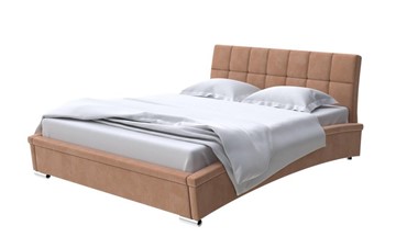 Спальная кровать Corso-1L 200x200, Микровелюр (Manhattan Брауни) в Вологде