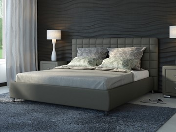 Кровать двуспальная Corso-3 140x200, Экокожа (Темно-серый) в Вологде - предосмотр