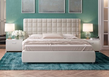 Двуспальная кровать Corso-3 140x200, Искусственная шерсть (Лама Лён) в Вологде - предосмотр