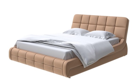 Кровать двуспальная Corso-6 140x200, Экокожа (Бронзовый перламутр) в Вологде - изображение