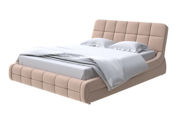 Кровать 2-спальная Corso-6 140x200, Велюр (Forest 730 Миндальный) в Вологде - изображение