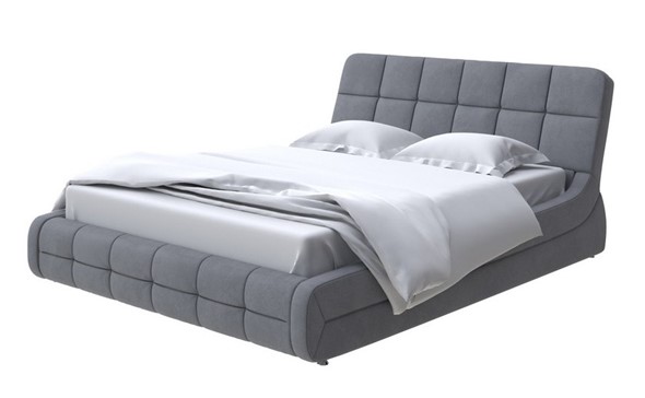 Кровать в спальню Corso-6 140x200, Велюр (Ultra Мокрый асфальт) в Вологде - изображение