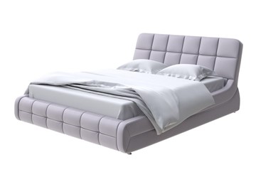 Спальная кровать Corso-6 200х200, Экокожа (Серебристый перламутр) в Вологде