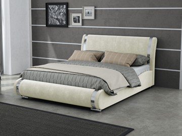 Двуспальная кровать Corso-8 160x200, Велюр (Лофти Лён) в Вологде