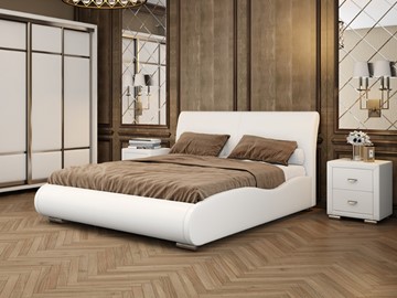 Кровать 2-спальная Corso-8 Lite 160х200, Экокожа (Белый) в Вологде